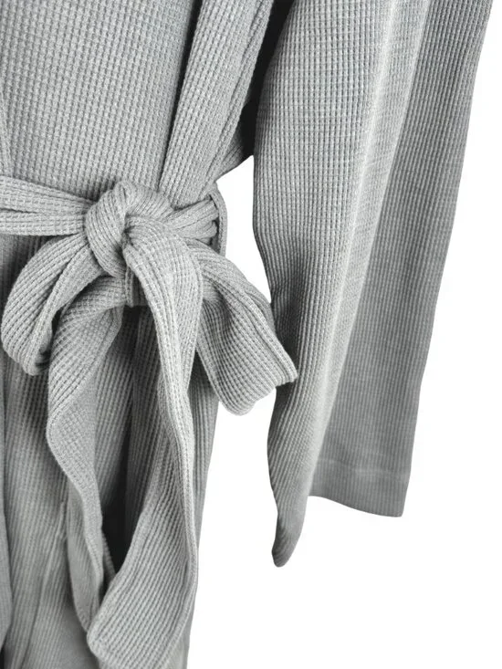 L.L. Bean Comfort Waffle Robe Mens 3XL Gray Loungewear Cotton Blend NWT CJ-2351 - Picture 4 of 10